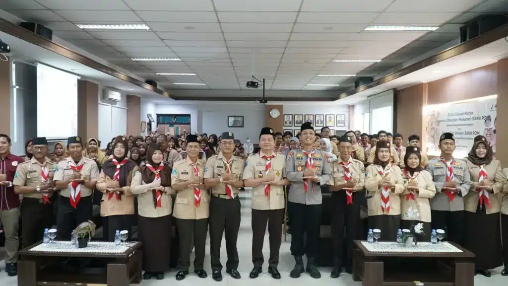 Pelaksanaan Diklat SAKA POM 2026 oleh BBPOM Surabaya yang melibatkan anggota Pramuka sebagai pelopor edukasi keamanan obat dan makanan.
