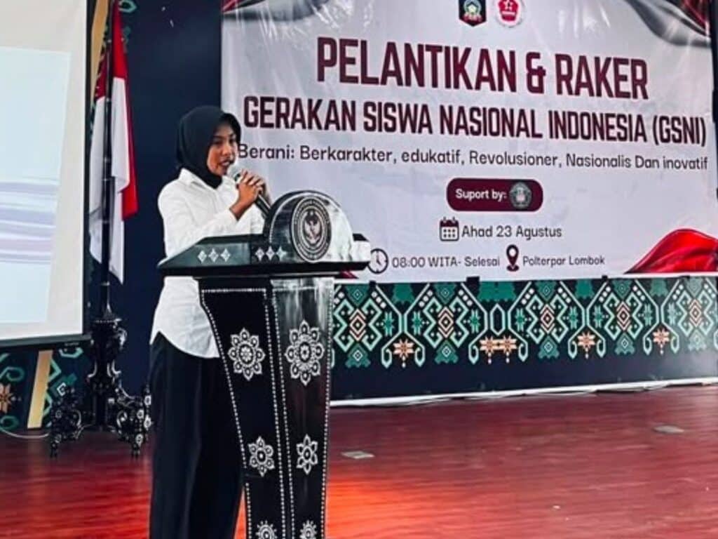 Azizatun Nabila Saat Berpidato Pasca Pelantikan